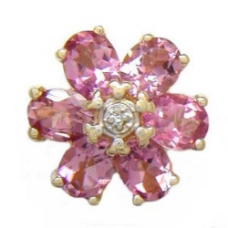 B2308 14K SLIDE IN FLOWER DESIGN WITH DIAMOND 